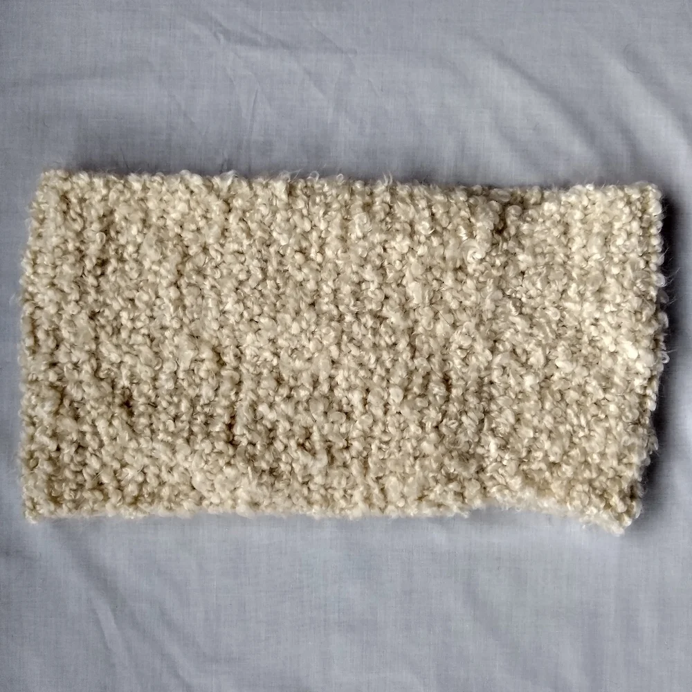Fuzzy Cream Infinity Handmade Scarf